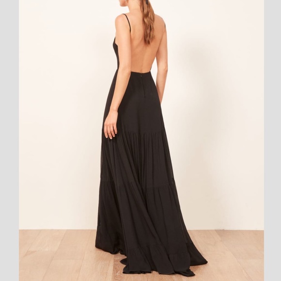 Reformation Fiji Dress in Black - Picture 2 of 5